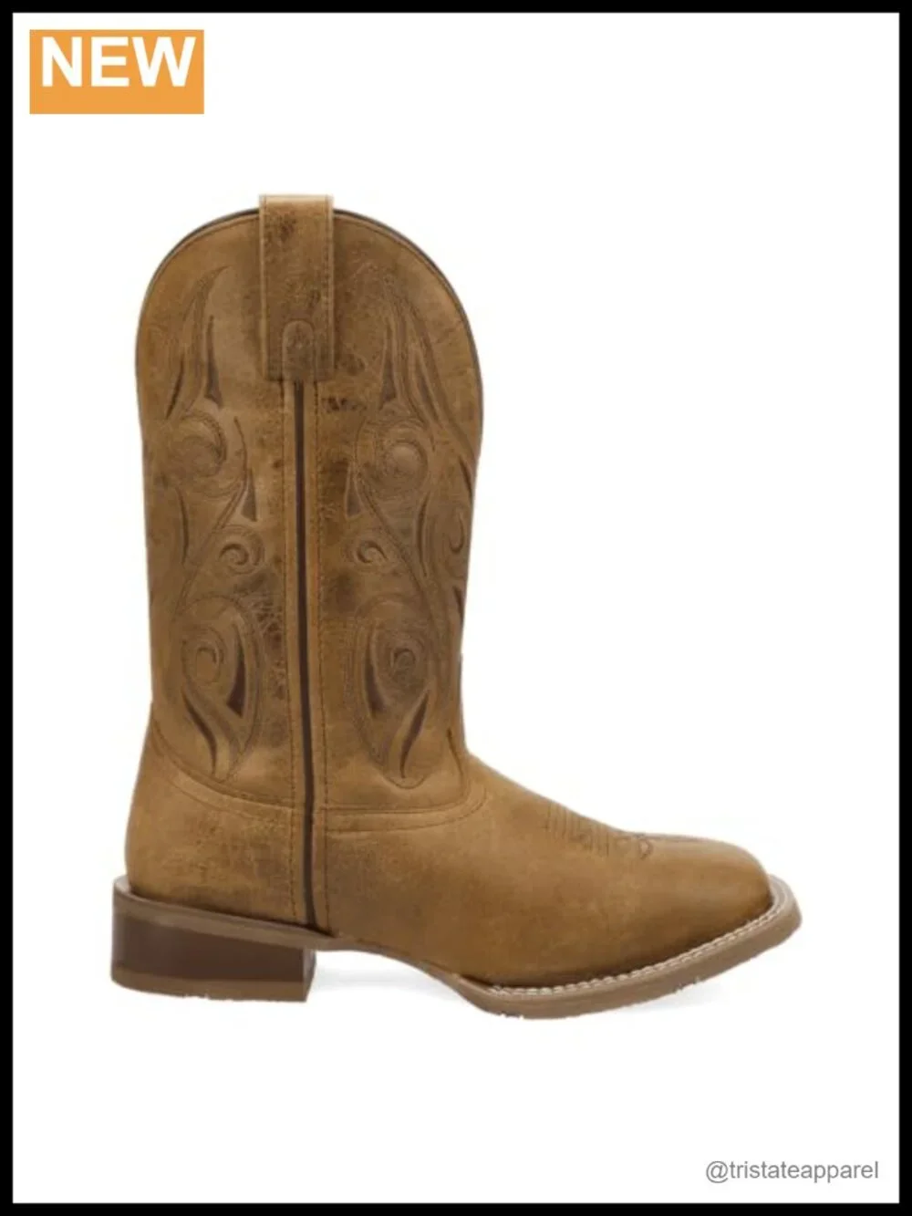 Laredo Womens Emberlynn Square Toe Pull On Casual Mid Calf Boots Low Heel